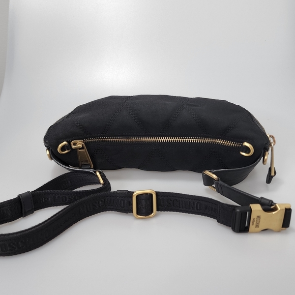 Moschino Women's Nylon Logo Belt Bag Black/Gold - Picture 3 of 8